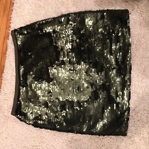 LOFT sequin skirt, lined, side zip